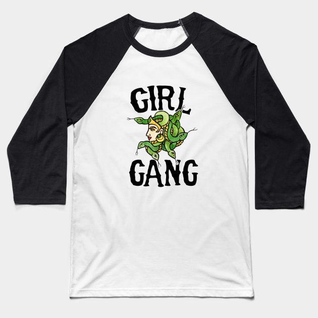 Girl Gang Medusa Baseball T-Shirt by bubbsnugg